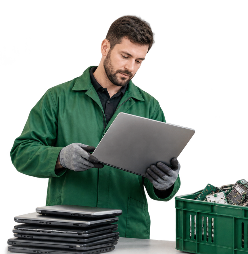 TechSteps technician handling technology equipment